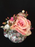Teapot with painted flowers